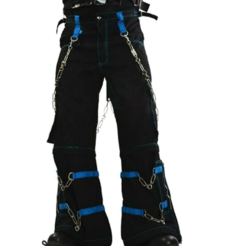 TRIPP NYC Black and Blue Skull Chain Zip